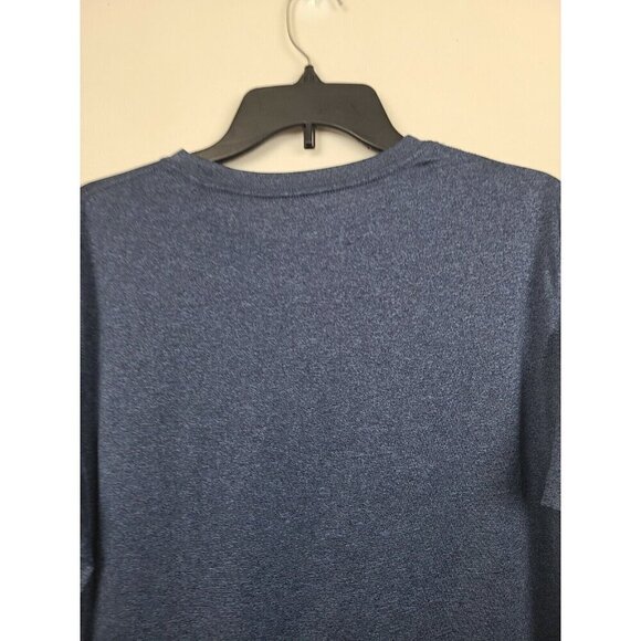 Reebok Mens Play Dry Activewear T-Shirt Medium Navy Crew Neck Short Sleeve Tee - Picture 4 of 8